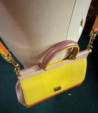 Dolce Gabbana Sicilian 2-Way Bicolor Yellow Pink H15.5×W23.5×D8.5 #QY6VE5