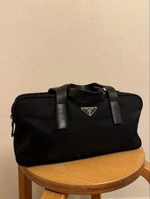 PRADA Nylon Mini Boston Bag Y2K Logo Plate #QY30TR