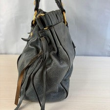 MIU MIU Vitello Lux Ribbon Bag 2way Green Leather Women #QYGIHK