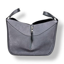Loewe Hammock Bag Small Handbag, Gray/Black Suede #QY2U4S