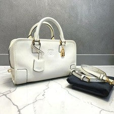 Loewe Amazona 23 Leather 2-Way Handbag, Ivory #QY4XLX
