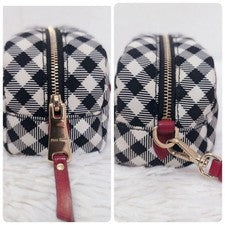 Miu Miu Pouch Gingham Check Black Black Strap Club
