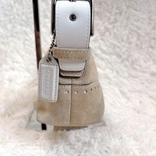 Old Coach Nubuck One-Shoulder Bag, Beige y2k #QY7IGX