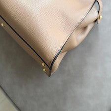 FENDI Peekaboo Regular Beige Smooth Calf Shoulder Bag #QYBDH6