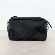 COACH Signature Black Mini Satchel Double Turnlock Bag #QYI9VY