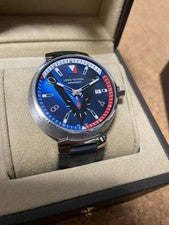 LOUIS VUITTON Tambour Automatic Blue Small Seconds #QYFG9A