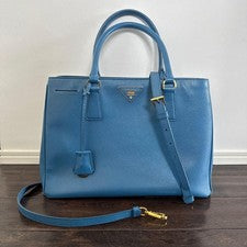 PRADA Saffiano 2-way handbag, blue #QYAIE0