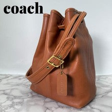 Old Coach One-Shoulder Bag, Leather, Drawstring, 9165, Gold Hardware #QYFNX4