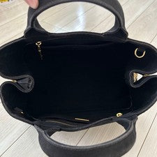 PRADA Canapa Nero (NERO) Medium Size Tote Bag/Handbag #QY1YSJ