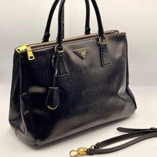Prada Galleria Saffiano Bernice 2-Way Handbag with Black Strap #QY0GUT