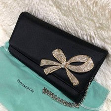 Tiffany Party Bag Handbag Ribbon Black #QYBMUB
