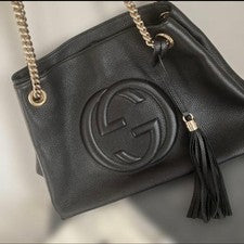 GUCCI SOHO Tote Bag Black Leather Women #QYC0CN