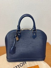 LOUIS VUITTON Alma Navy Epi Leather Handbag #QYDYOL