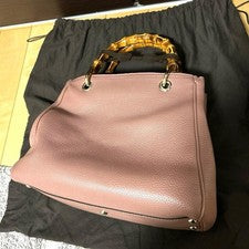 GUCCI Bamboo 2-Way 50th Anniversary Flora Print Leather Bag #QYH6ER