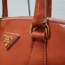 PRADA Saffiano Orange Leather Handbag Shoulder Bag #QYDJWY