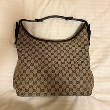 GUCCI handbag, beige and brown. Leather Women #QY1JD8