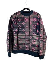 Louis Vuitton Monogram Jacquard Sweatshirt Gray Pink Size S Pre-Owned