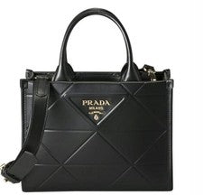 PRADA Symbol Topstitch Leather Shoulder Bag #QY30S0