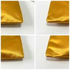Miu Miu Drawstring Pouch Satin Yellow Logo Hardware Made in Italy 5NG010