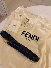 FENDI Peekaboo Selleria Medium White Navy Grained Calf #QYIWWU