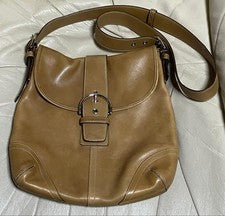 Old Coach beige leather shoulder bag #QYAB1U