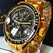 Gold IP coated, multifunction chronograph, 100M water resistance. #QYAYOE