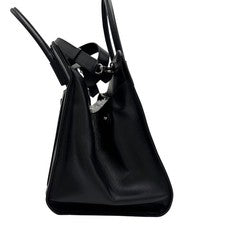 TOD'S Double T 2-way Handbag Leather Black Women #QY6031