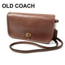 OLD COACH Leather Shoulder Bag with Turnlock Closure #QY30XN