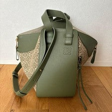 LOEWE Hammock Small Avocado Green Jacquard Leather Bag #QY09WK