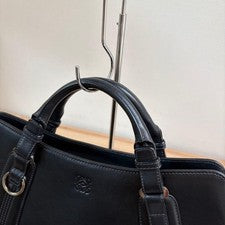 LOEWE Camossio Anagram Handbag, Leather, Black #QY8DMJ