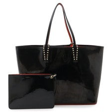 Christian Louboutin CABATA Tote Bag Shoulder Bag Patent Leather Studs Bl #QY000T