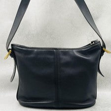 Old Coach One-Shoulder Bag, Black Leather, 4143 #QYF0NY