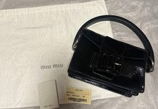 miumiu Miu Miu enamel bag black