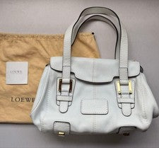 LOEWE White Leather Handbag Gold HW H21 W31.5 D17 Osaka Dept #QYIFUN