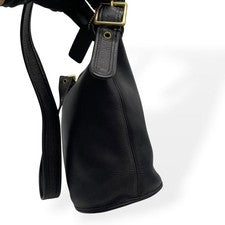 COACH Old Coach Shoulder Bag, Made in USA, Black Leather #QYDQ9E