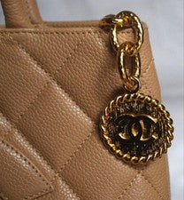 CHANEL Coin Caviar Skin Bag Beige Women #QY4JK2