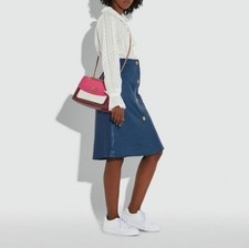 COACH Chain Shoulder Bag, 2-way, Leather, Pink #QYAQ58