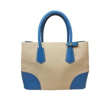 Prada Canvas Saffiano Leather Tote Bag, Blue #QYKECL