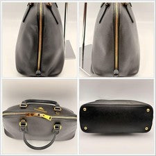 PRADA Saffiano Dome-Shaped Handbag, Black with Gold Hardware #QY5EWM