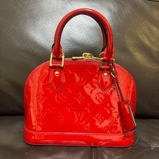 LOUIS VUITTON Patent Leather Handbag Red #QYGIAO