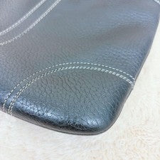 COACH Turnlock All-Leather Shoulder Bag, Black #QY7B9K