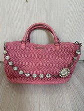 [Beautiful item 】miu miu Matelasse Crystal Tote Bag Pink