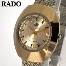 Working RADO Balboa V Cut Glass Date Gold Color Automatic #QY42XL