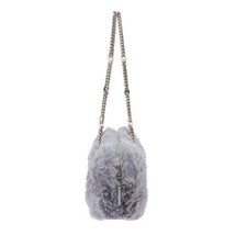 MIU MIU Crystal Gray Fur Chain Strap Shoulder Bag 219240JPY #QYCHM1