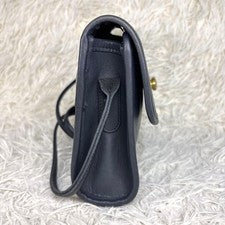 USA COACH 334 Old Coach Leather Shoulder Bag, Navy, Hardware #QYC0ED