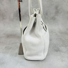 COACH Old Coach Shoulder Bag 2-Way Leather White #QYKL5F