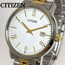 Citizen Eco-Drive Men's Watch Roman Numerals, Two-Tone, Date, Solar Powe #QY0V5O