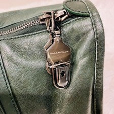 BALENCIAGA The Box Leather Boston Bag Green #QYL9PI