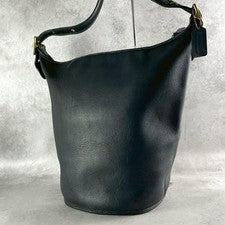 COACH Old Coach Bucket Shoulder Bag, Leather, 9085, Black #QY0FXV