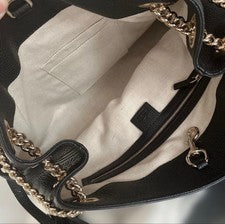 GUCCI SOHO Tote Bag Black Leather Women #QYC0CN